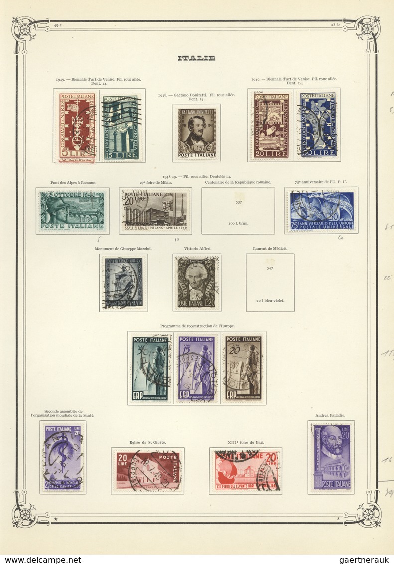 26970 Italien: 1900/1950 (ca.), Mint And Used Collection On Yvert Pages, Comprising Many Interesting And B - Marcophilie