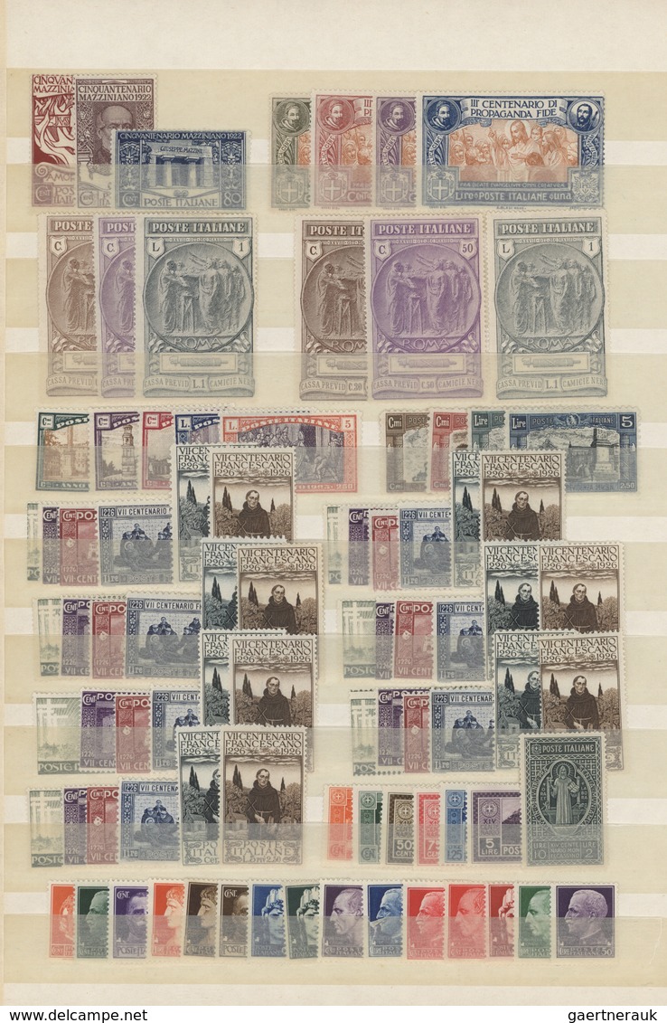 26975 Italien: 1911/1942, Mint Assortment Of Mainly Commemorative And Airmail Issues, Mainly Complete Sets - Marcophilie