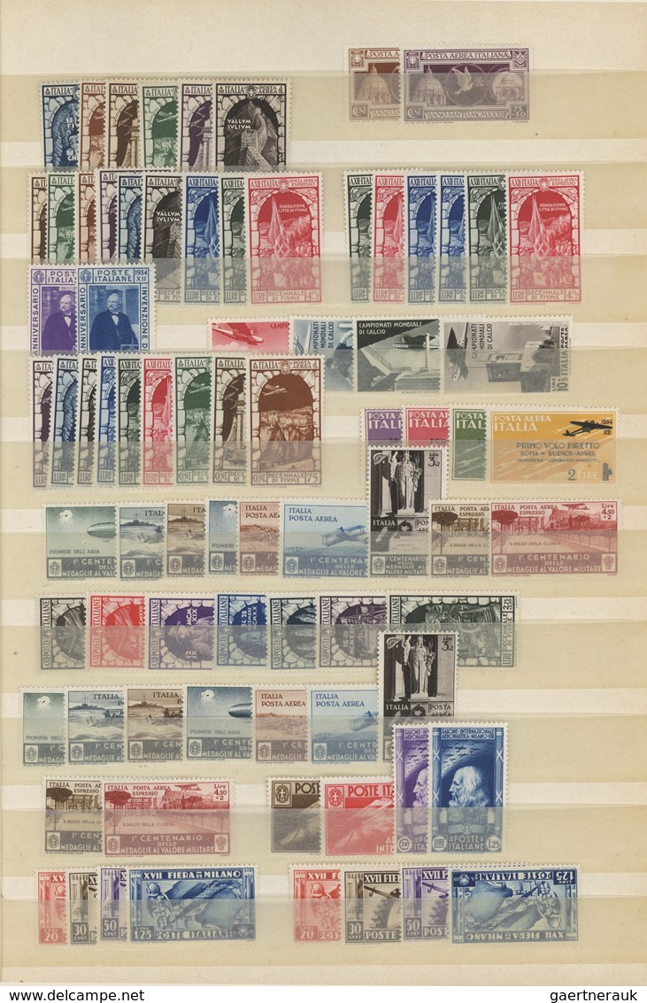 26975 Italien: 1911/1942, Mint Assortment Of Mainly Commemorative And Airmail Issues, Mainly Complete Sets - Marcophilie