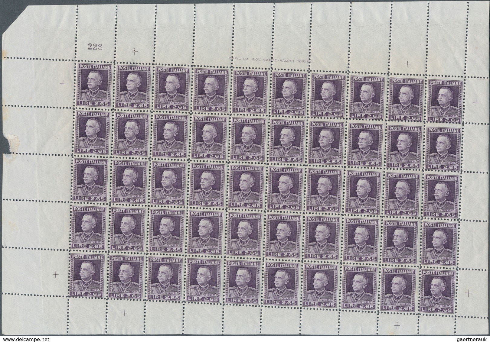 27001 Italien: 1941, "Vittorio Emanuele III" Complete Set Of 4 Values, Each In 16 Complete Sheets Of 50 St - Marcophilie