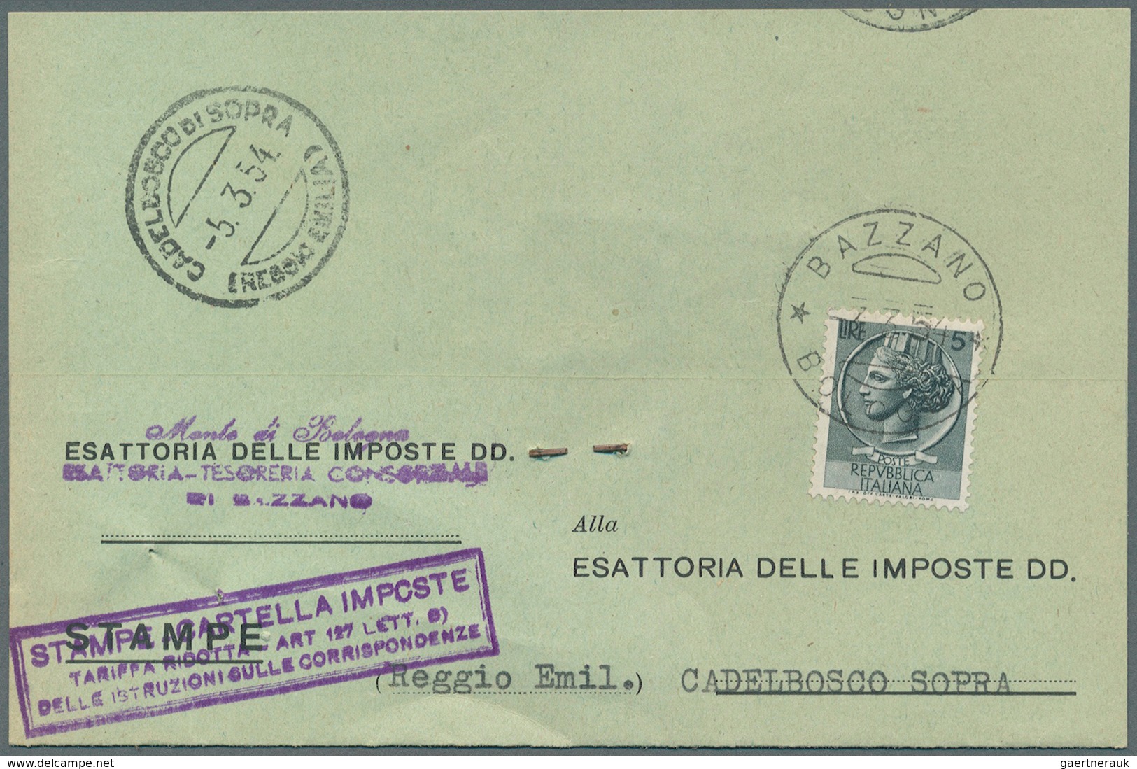 27014 Italien: 1950/1980 (ca) 70 Letters/post Cards/Avisio Der Reception/Printed Matter/ ... All Single Fr - Marcophilie