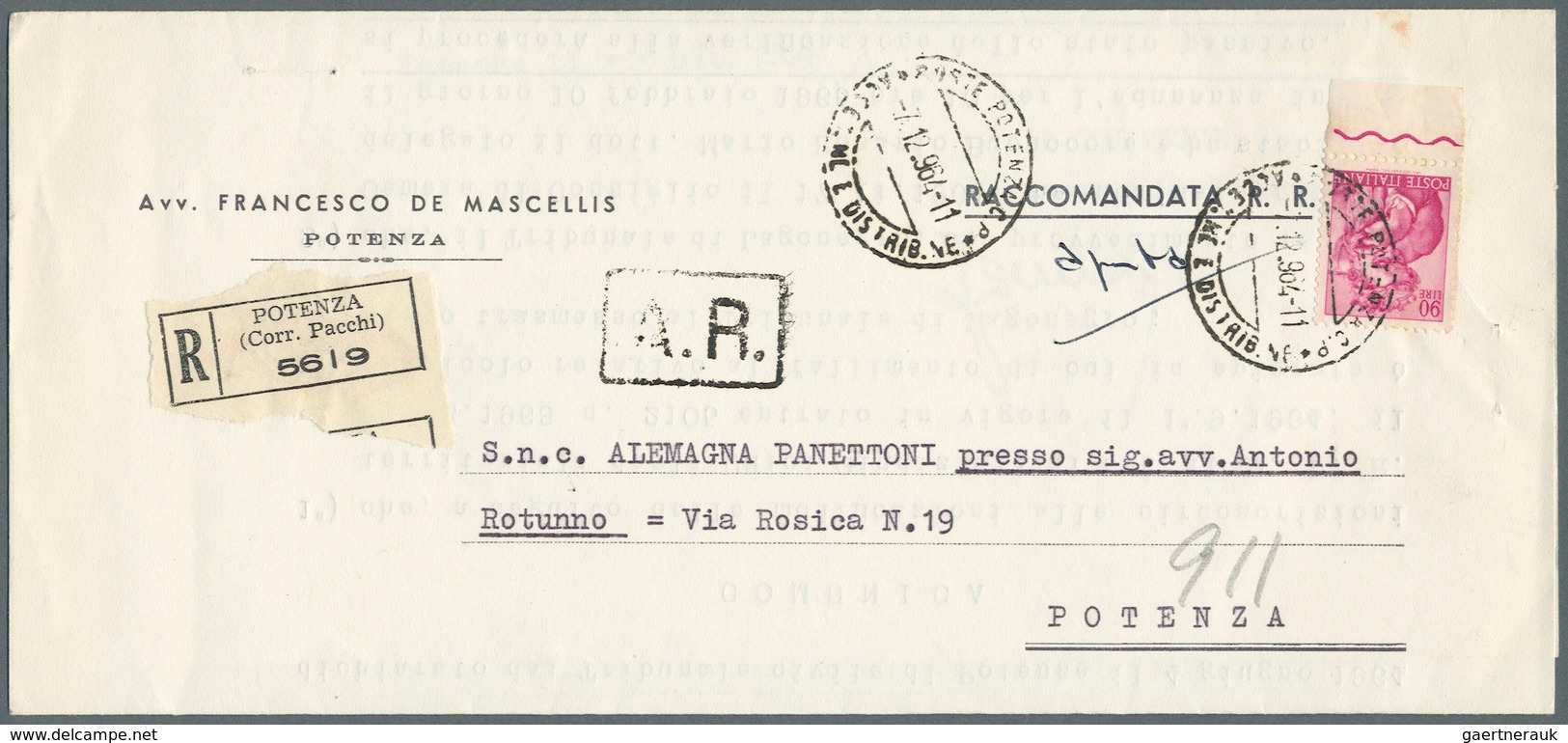 27014 Italien: 1950/1980 (ca) 70 Letters/post Cards/Avisio Der Reception/Printed Matter/ ... All Single Fr - Marcophilie