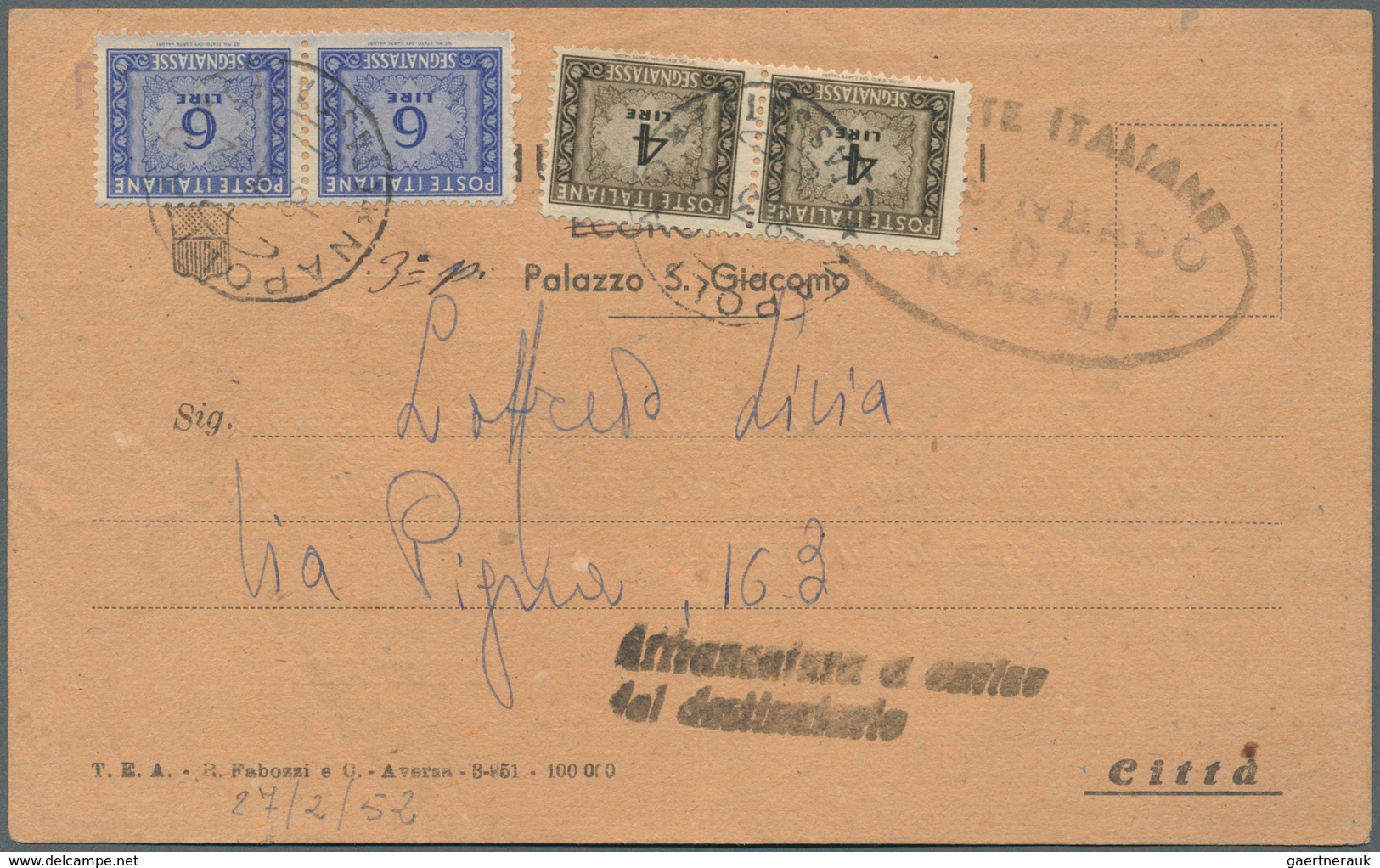 27015 Italien: 1950/1980 (ca.), holding of apprx. 315 commercial covers/cards, mainly bearing frankings "M