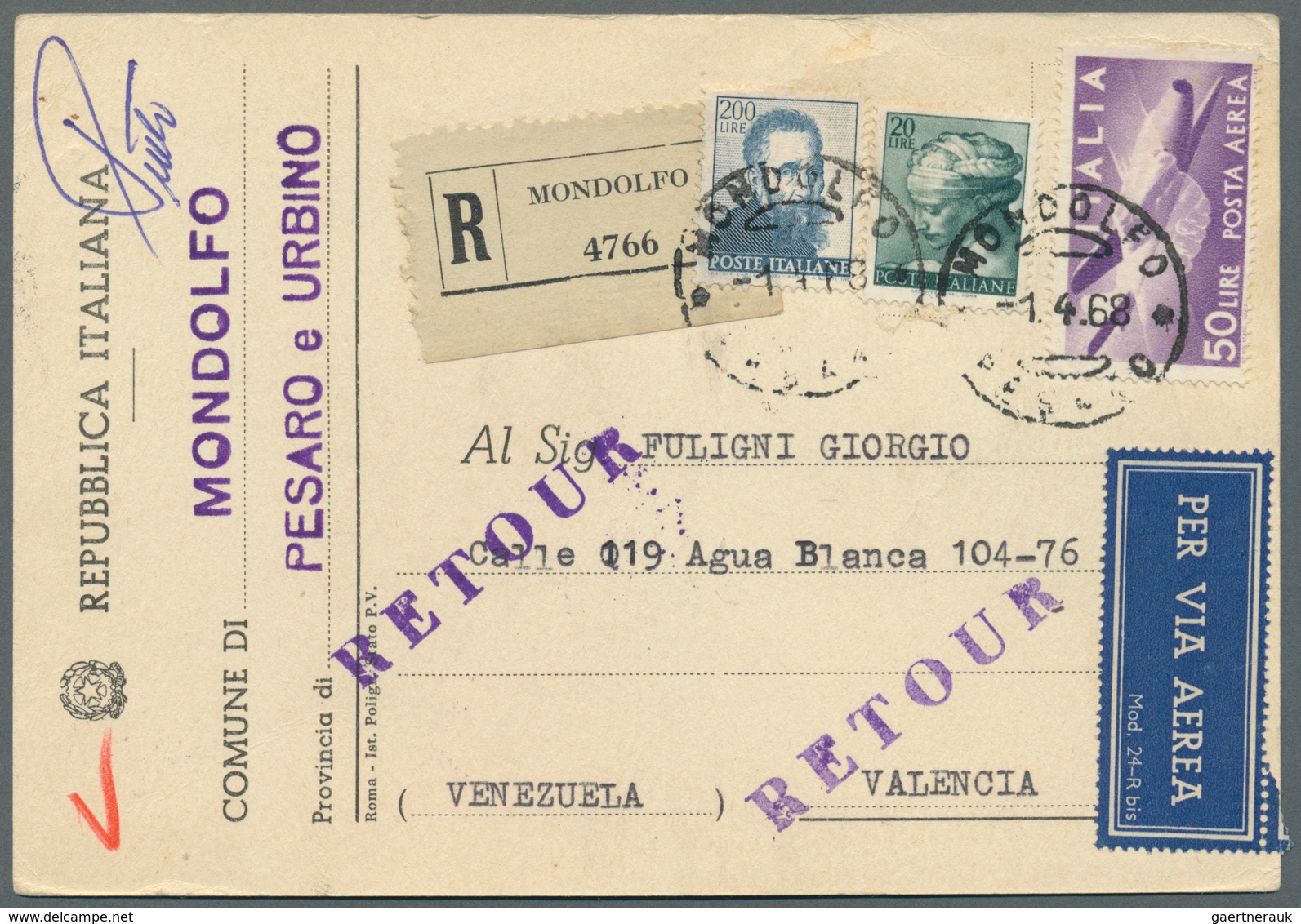 27015 Italien: 1950/1980 (ca.), holding of apprx. 315 commercial covers/cards, mainly bearing frankings "M