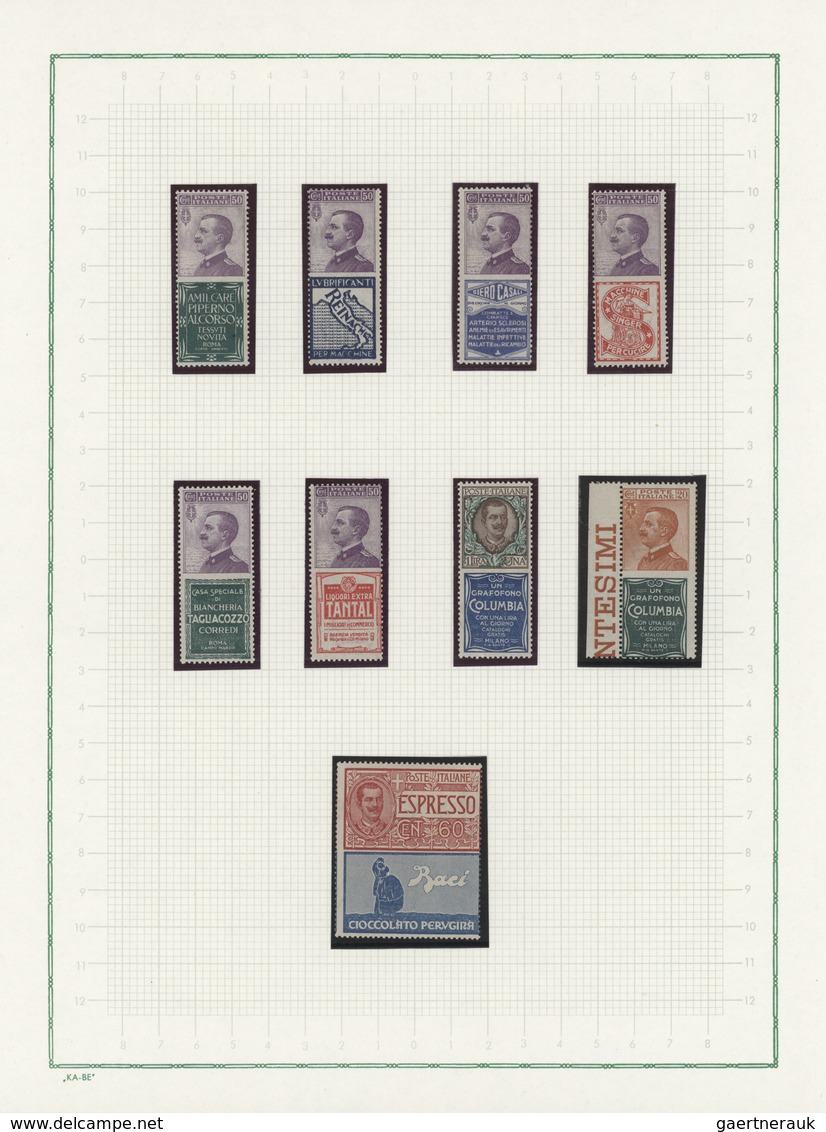 27022 Italien - Zusammendrucke: 1924/1925, COMPLETE UNMOUNTED MINT COLLECTION Of The FRANCOBOLLI PUBBLICIT - Non Classés