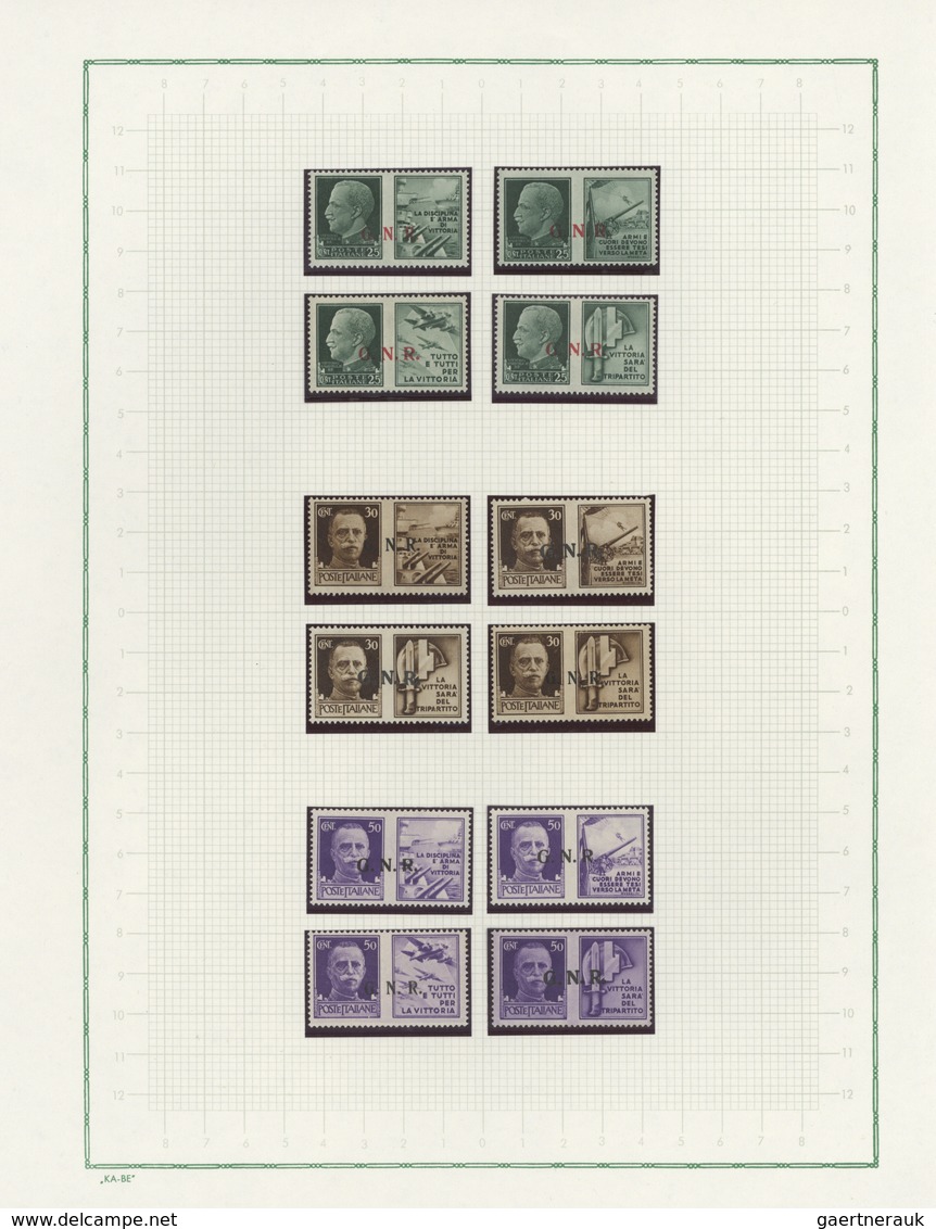 27024 Italien - Militärpostmarken: Nationalgarde: 1943/1944, Mint Collection Of 60 Stamps (mainly U/m!) Ne - Autres & Non Classés