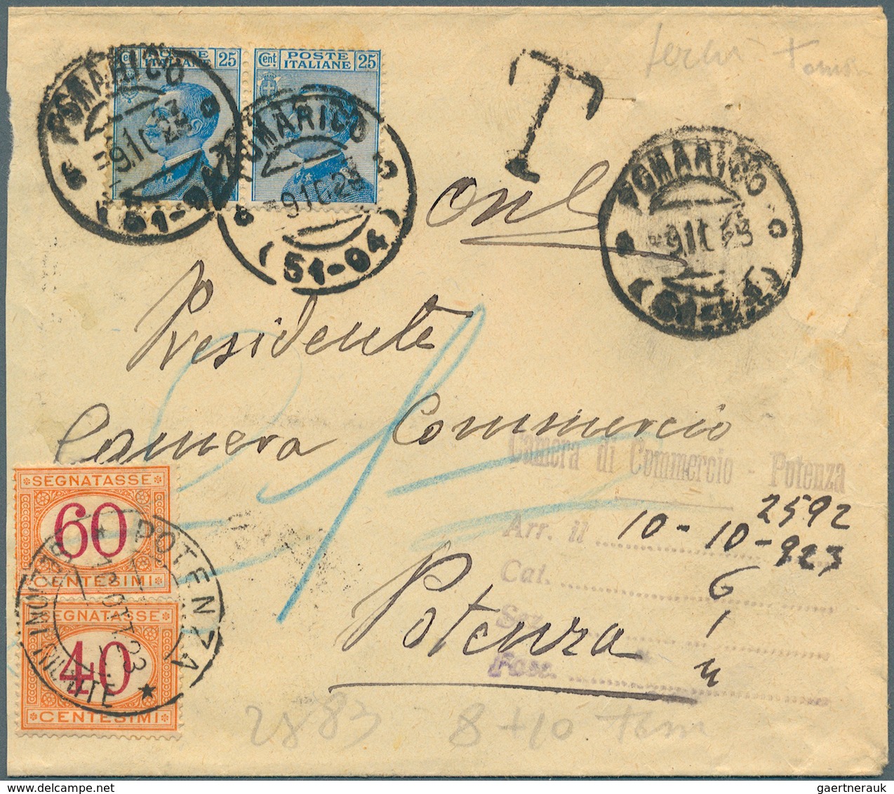 27026 Italien - Portomarken: 1883/1970 (ca) 80+ covers with porto stamps - a huge part of them "used as re