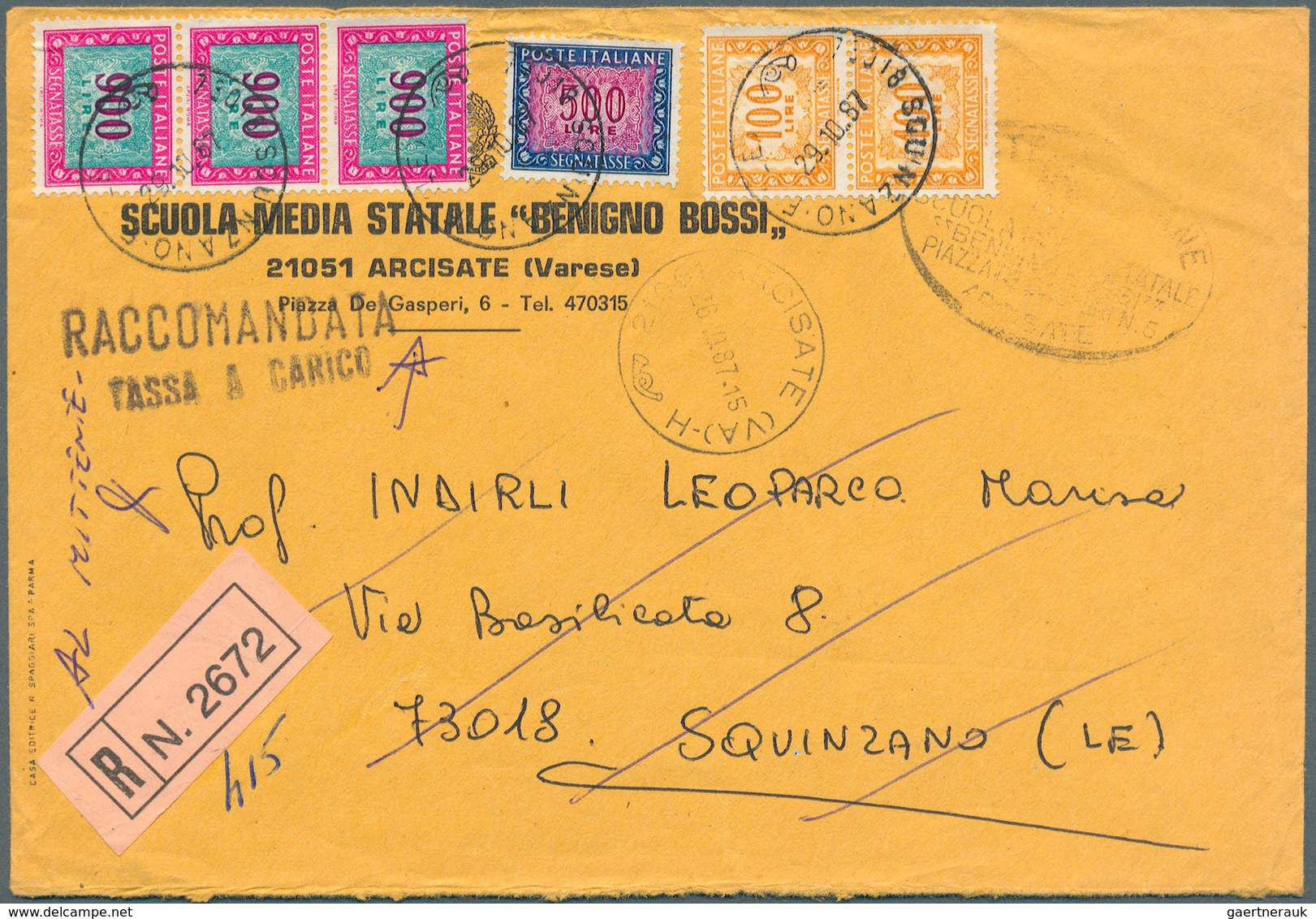 27026 Italien - Portomarken: 1883/1970 (ca) 80+ covers with porto stamps - a huge part of them "used as re