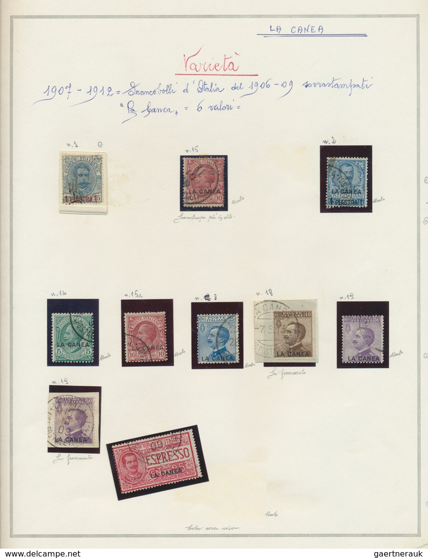 27036 Italienische Post Auf Kreta: 1900/1912, Mint And Used Collection On Album Pages, Incl. Sass.nos. 3/1 - La Canea