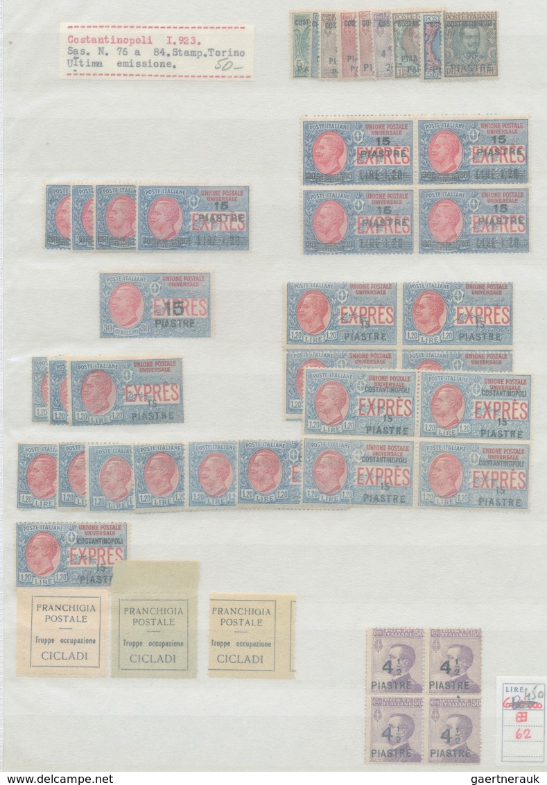 27037 Italienische Post In Der Levante: 1908/1923, Constantinople Issues, Chiefly Mint Assortment Incl. Ma - Emissions Générales