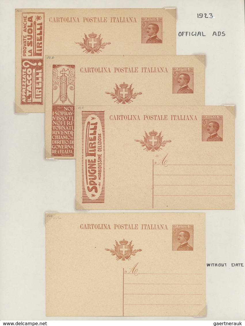 27040 Italien - Ganzsachen: 1874/1954, comprehensive and valuable collection with ca.150 mostly mint posta