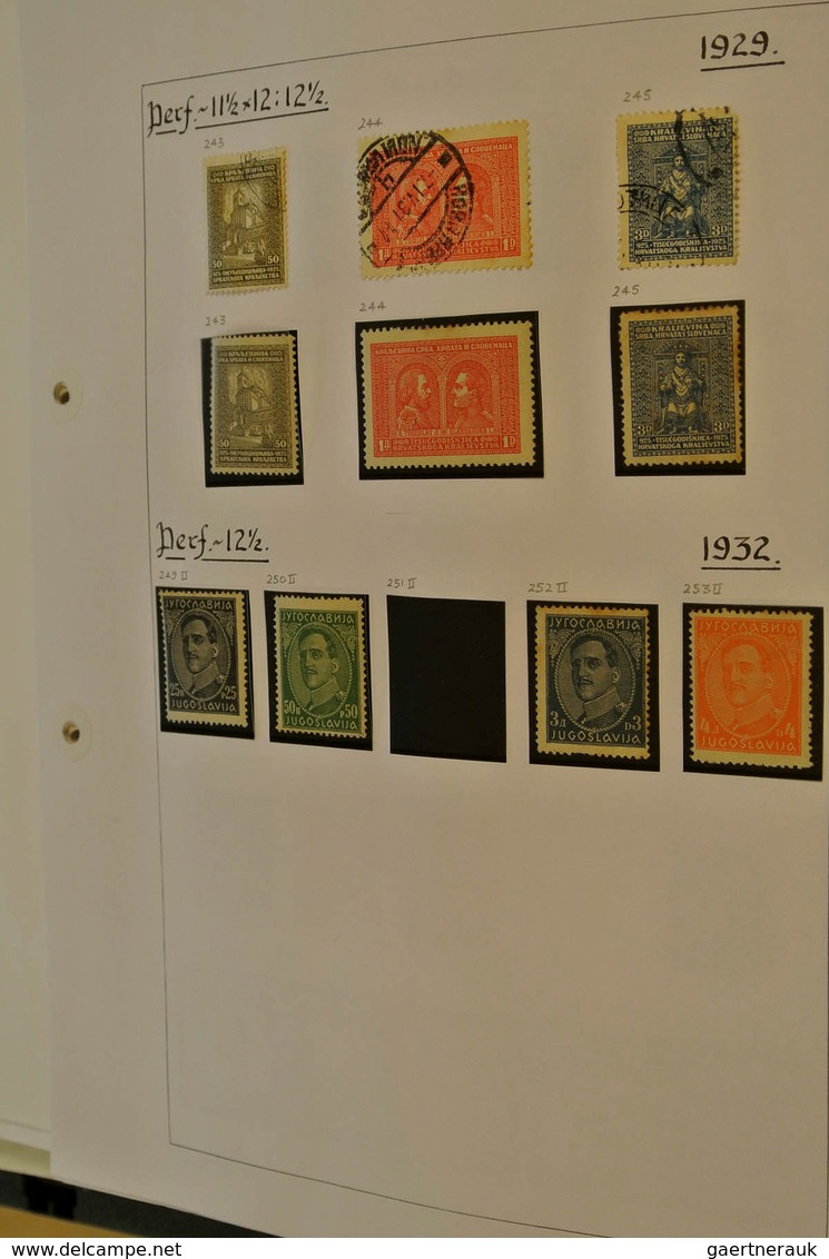 27056 Jugoslawien: 1918/80: MNH, mint hinged and used collection Yugoslavia 1918-1980 on blanc pages in or