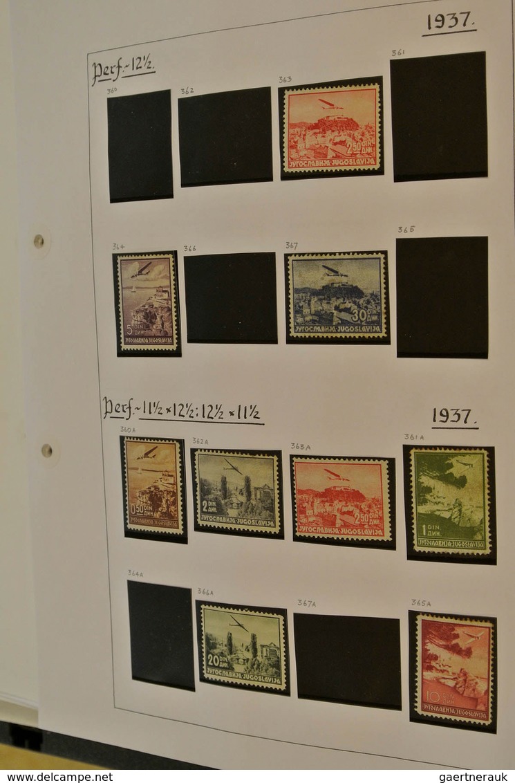 27056 Jugoslawien: 1918/80: MNH, mint hinged and used collection Yugoslavia 1918-1980 on blanc pages in or