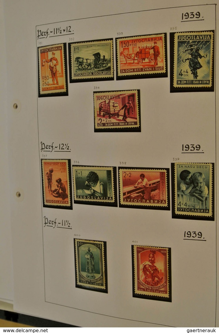 27056 Jugoslawien: 1918/80: MNH, mint hinged and used collection Yugoslavia 1918-1980 on blanc pages in or