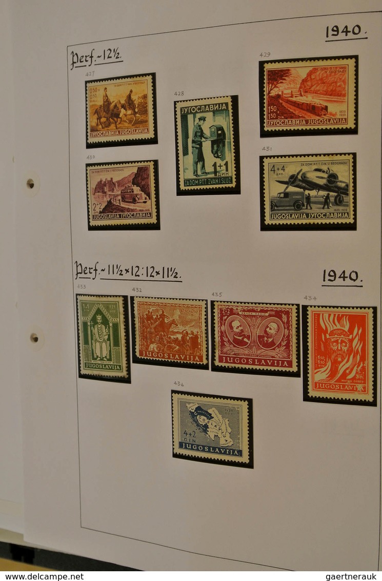 27056 Jugoslawien: 1918/80: MNH, mint hinged and used collection Yugoslavia 1918-1980 on blanc pages in or