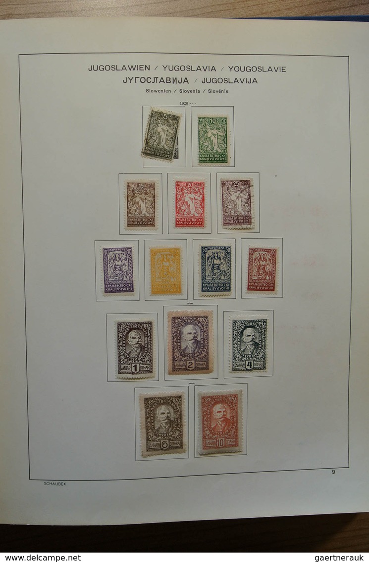 27060 Jugoslawien: 1918-1977. Well Filled, Mint Hinged And Used Collection Yugoslavia 1918-1977 In Schaube - Lettres & Documents