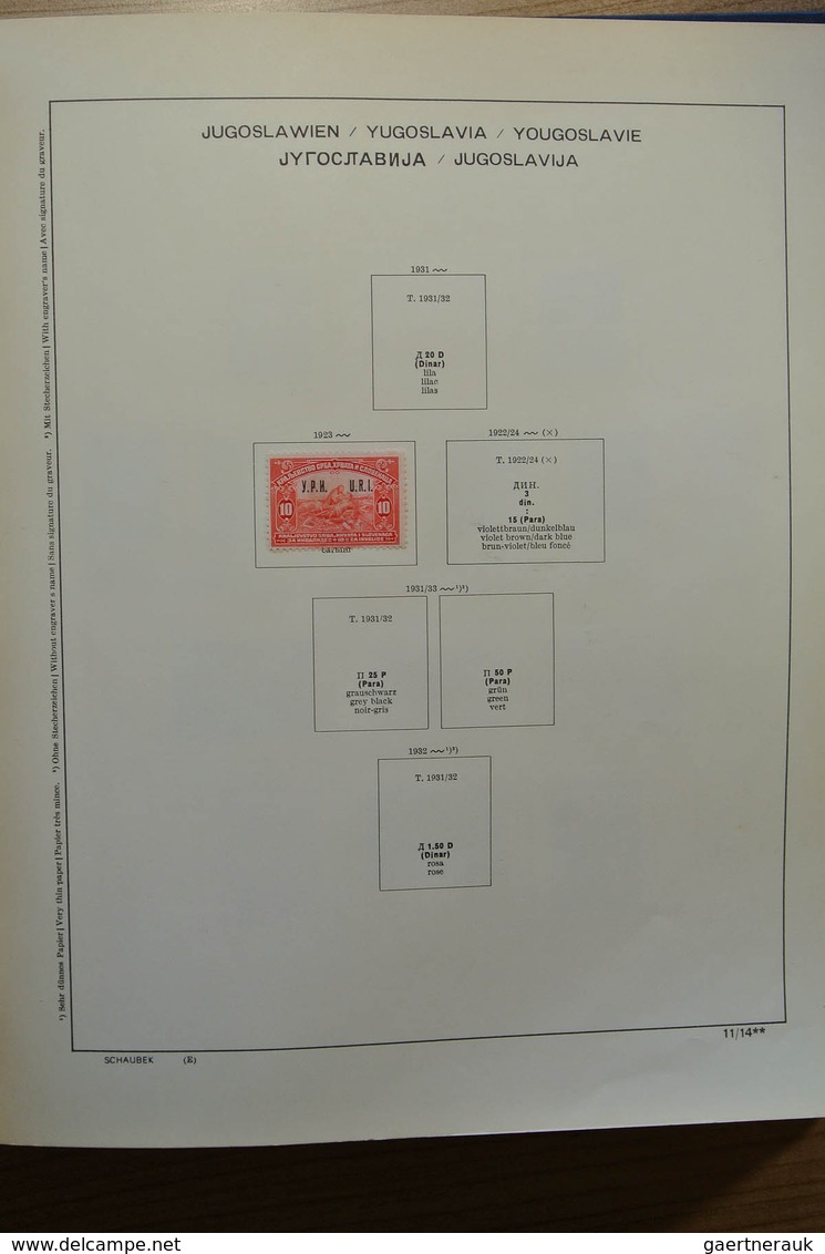 27060 Jugoslawien: 1918-1977. Well filled, mint hinged and used collection Yugoslavia 1918-1977 in Schaube