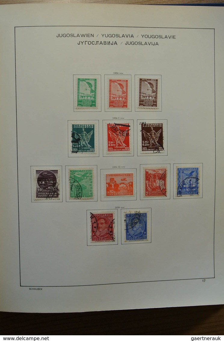 27060 Jugoslawien: 1918-1977. Well filled, mint hinged and used collection Yugoslavia 1918-1977 in Schaube