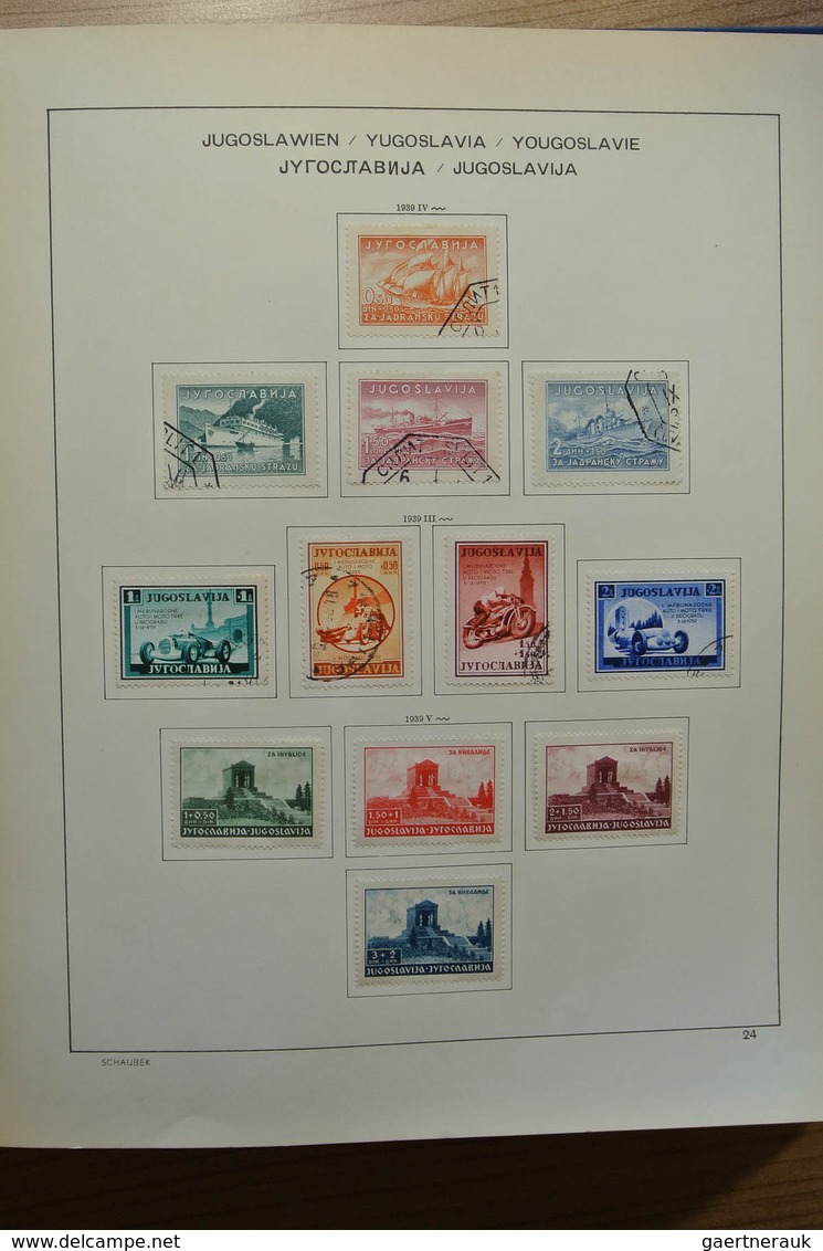 27060 Jugoslawien: 1918-1977. Well filled, mint hinged and used collection Yugoslavia 1918-1977 in Schaube