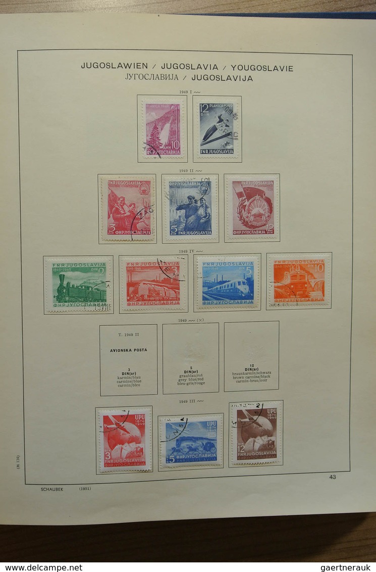 27060 Jugoslawien: 1918-1977. Well filled, mint hinged and used collection Yugoslavia 1918-1977 in Schaube