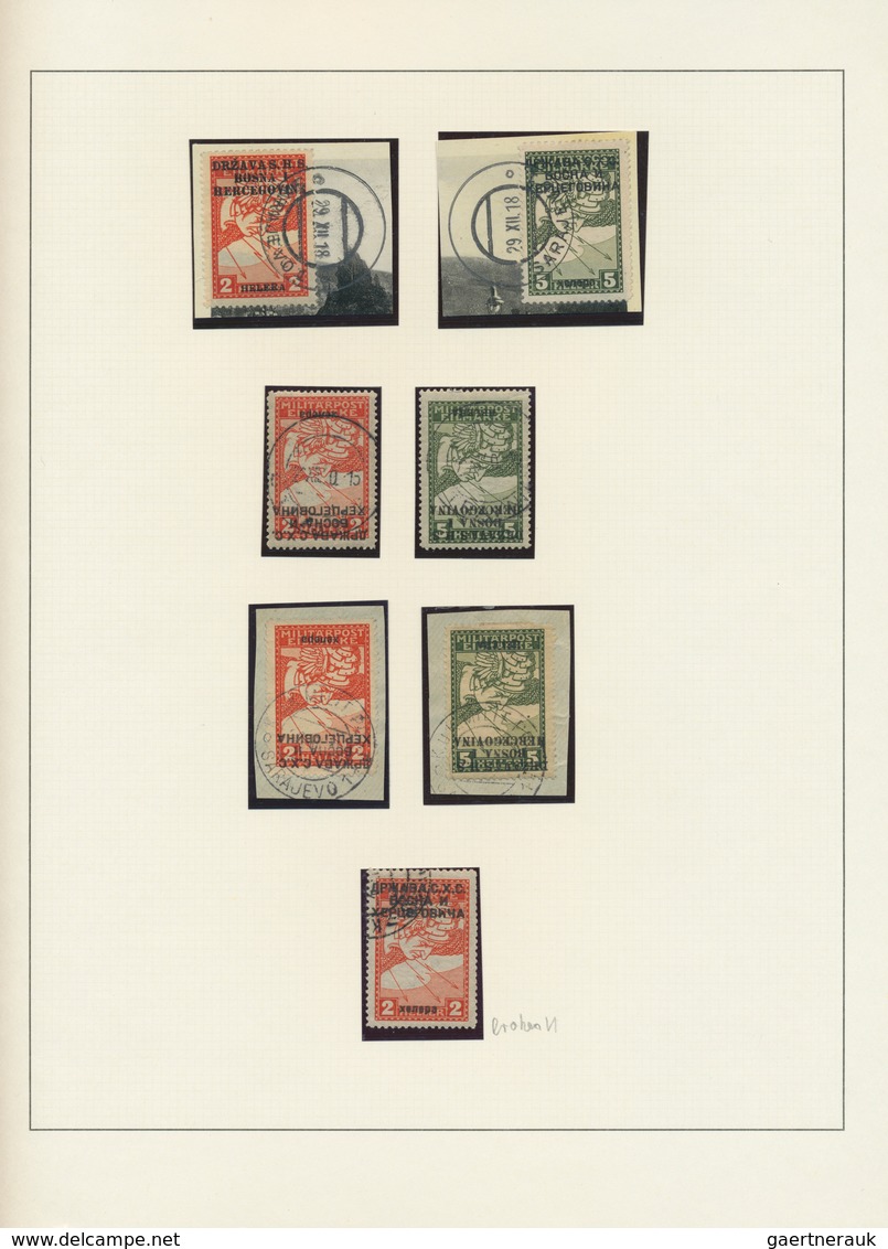 27065 Jugoslawien: 1918/1919, Overprints On Bosnia (Express Stamps, Invalids Stamps And Newspaper Stamps), - Lettres & Documents