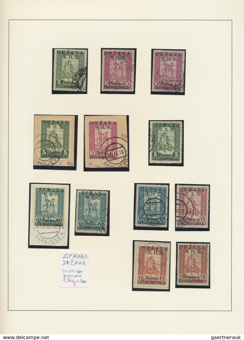 27065 Jugoslawien: 1918/1919, Overprints On Bosnia (Express Stamps, Invalids Stamps And Newspaper Stamps), - Lettres & Documents