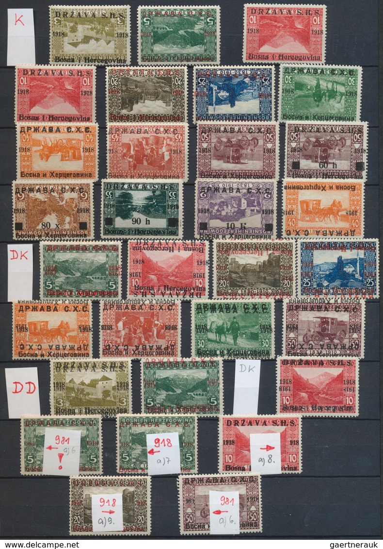 27066 Jugoslawien: 1918, Specialised Assortment/collection Of The 1st Overprint Issue (Michel Nos. 1/16 Ex - Lettres & Documents