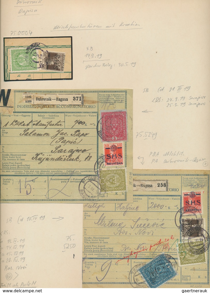 27069 Jugoslawien: 1919/1920, Alter Bestand Von Ca. 125 Mischfrankaturen Jugoslawien/Österreich Mit Ketten - Lettres & Documents
