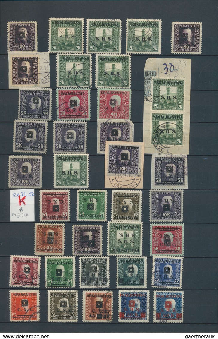 27071 Jugoslawien: 1919, Kraljevstvo Overprints On Bosnia, Specialised Assortment/collection Of Apprx. 209 - Storia Postale