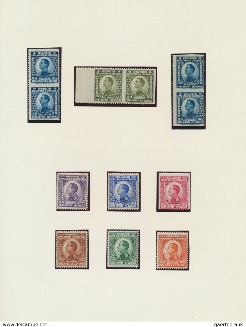 27079 Jugoslawien: 1921/1923, VARIETIES, Mint Assortment Of Alexander Issues, Showing Partly Imperf. Pairs - Lettres & Documents