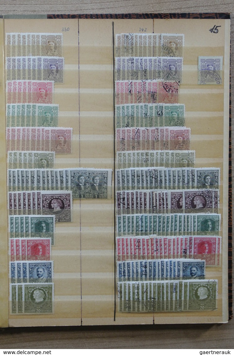 27080 Jugoslawien: till ca. 1925. Nice MNH, mint hinged and used stock Yugoslavian States in 5 stockbooks.