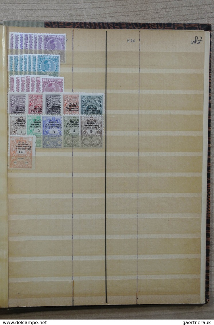 27080 Jugoslawien: till ca. 1925. Nice MNH, mint hinged and used stock Yugoslavian States in 5 stockbooks.