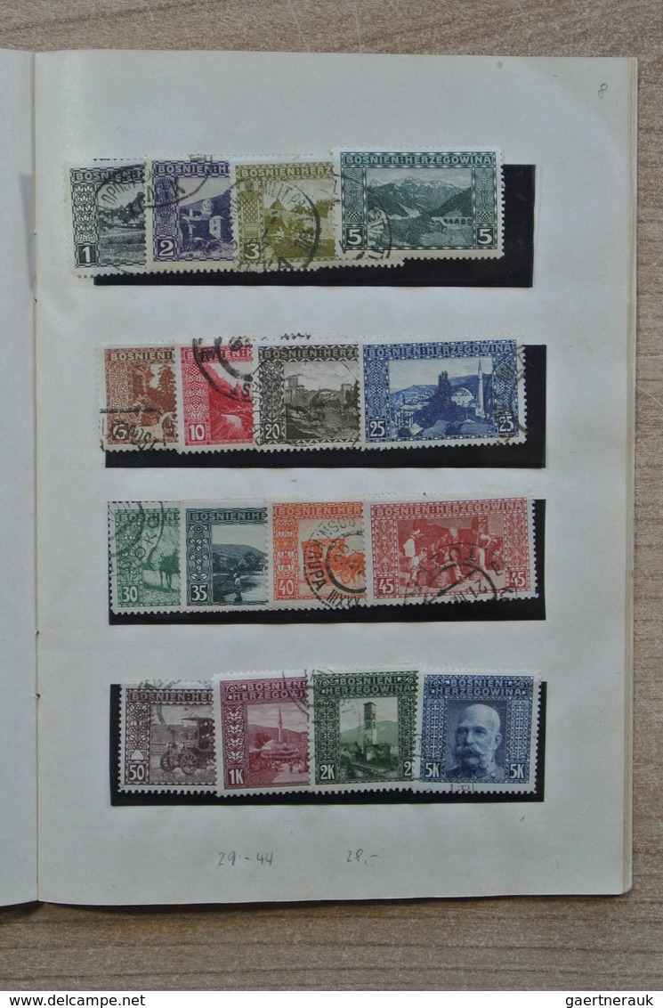 27080 Jugoslawien: till ca. 1925. Nice MNH, mint hinged and used stock Yugoslavian States in 5 stockbooks.