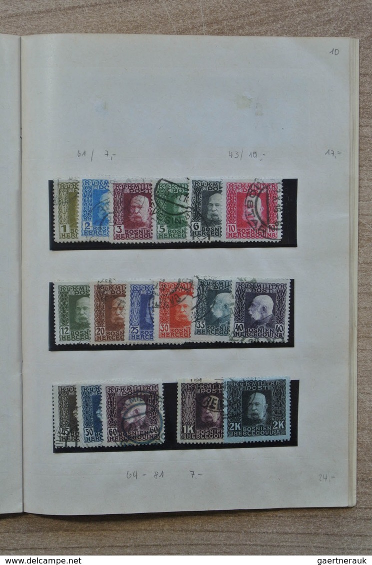 27080 Jugoslawien: till ca. 1925. Nice MNH, mint hinged and used stock Yugoslavian States in 5 stockbooks.