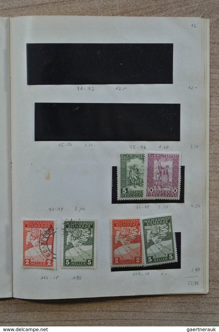 27080 Jugoslawien: till ca. 1925. Nice MNH, mint hinged and used stock Yugoslavian States in 5 stockbooks.