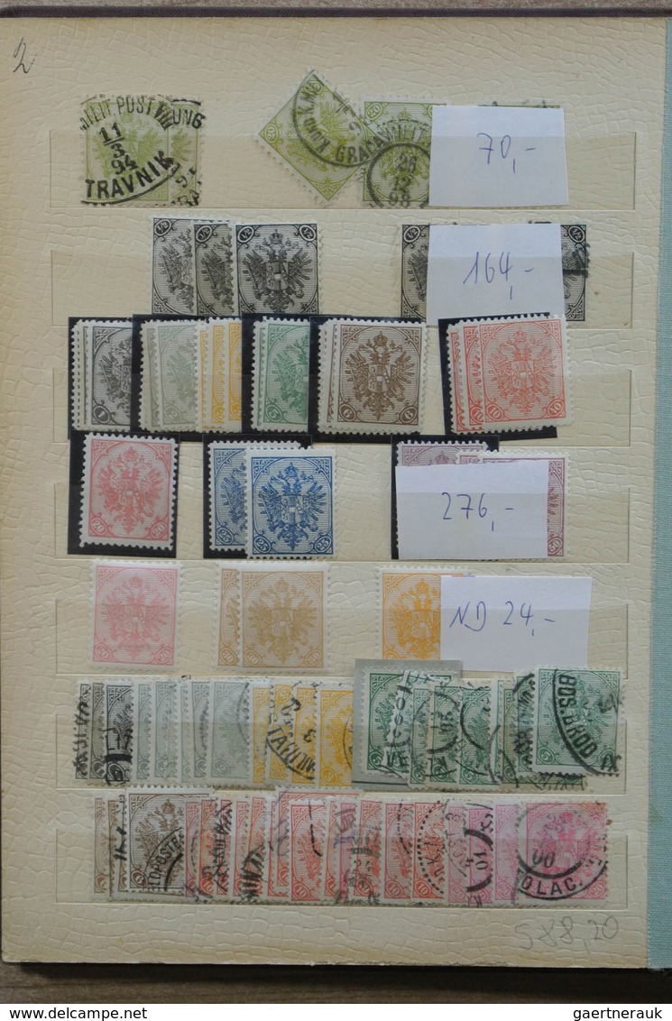 27080 Jugoslawien: till ca. 1925. Nice MNH, mint hinged and used stock Yugoslavian States in 5 stockbooks.