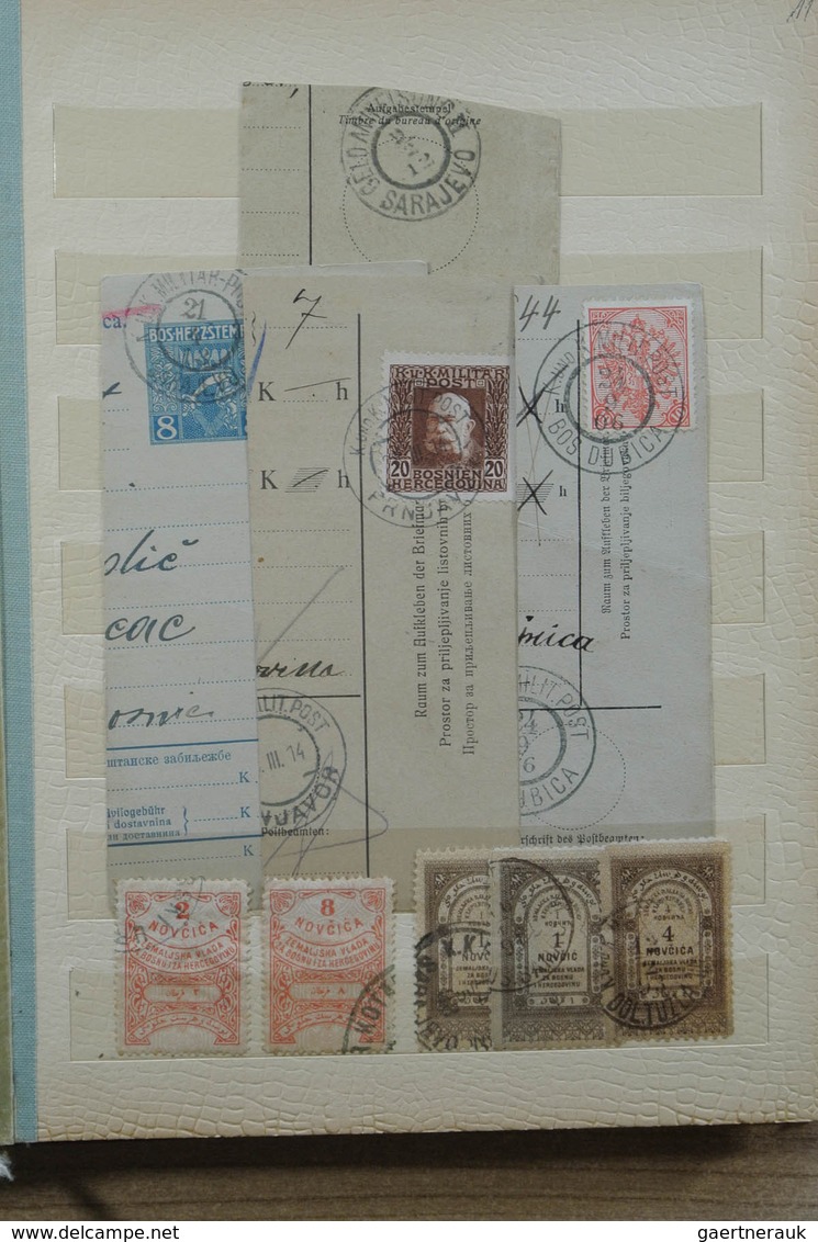 27080 Jugoslawien: till ca. 1925. Nice MNH, mint hinged and used stock Yugoslavian States in 5 stockbooks.