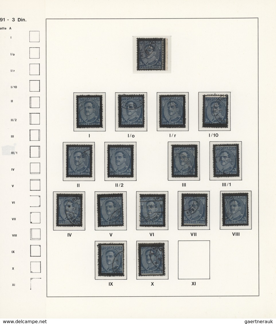 27083 Jugoslawien: 1934, Mourning Issue, Specialised Collection Of More Than 180 Stamps 25pa. To 30din., A - Lettres & Documents