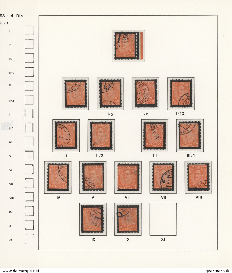 27083 Jugoslawien: 1934, Mourning Issue, Specialised Collection Of More Than 180 Stamps 25pa. To 30din., A - Lettres & Documents