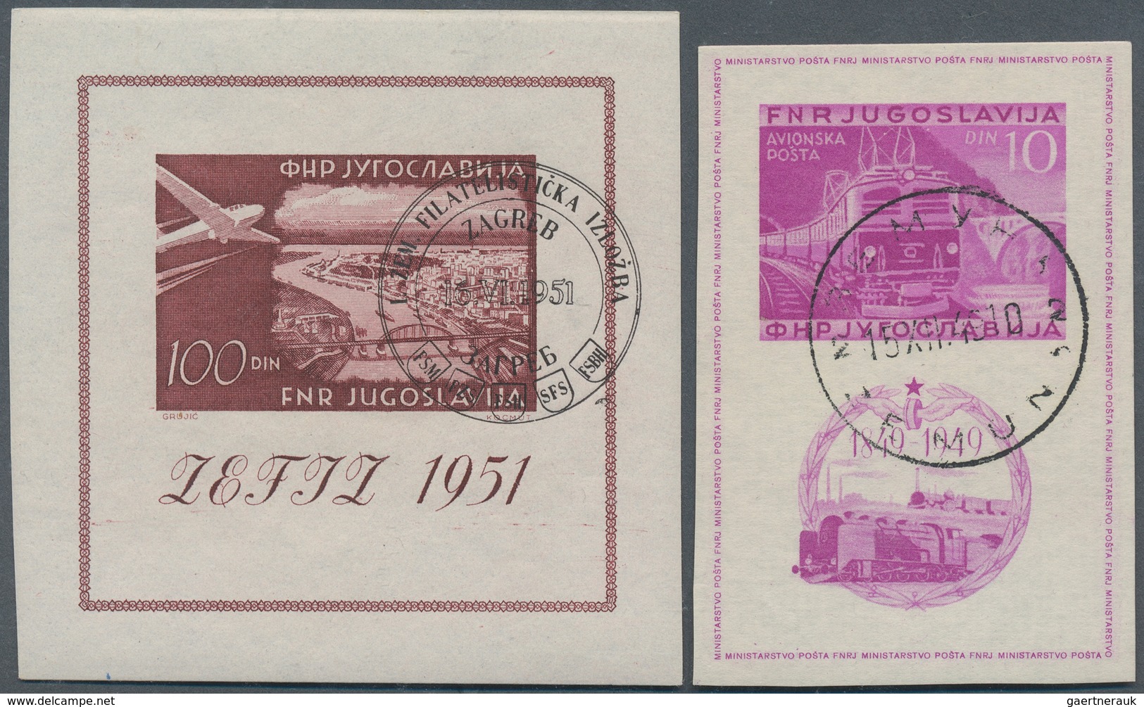 27085 Jugoslawien: 1944/1981, Used Collection In A Binder, Apparently More Or Less Complete (also Official - Lettres & Documents