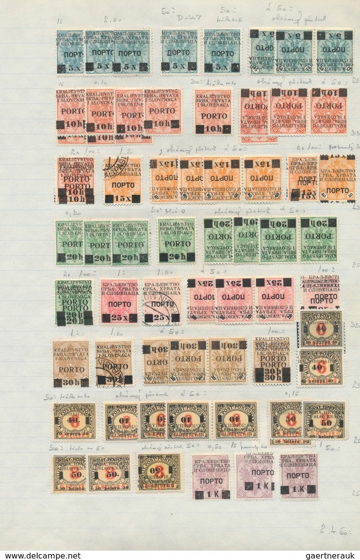 27125 Jugoslawien - Portomarken: 1918/1933, Mint And Used Collection/accumulation Mounted On Pages, Well F - Timbres-taxe