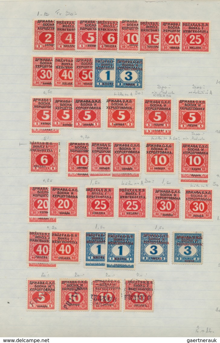 27125 Jugoslawien - Portomarken: 1918/1933, Mint And Used Collection/accumulation Mounted On Pages, Well F - Timbres-taxe