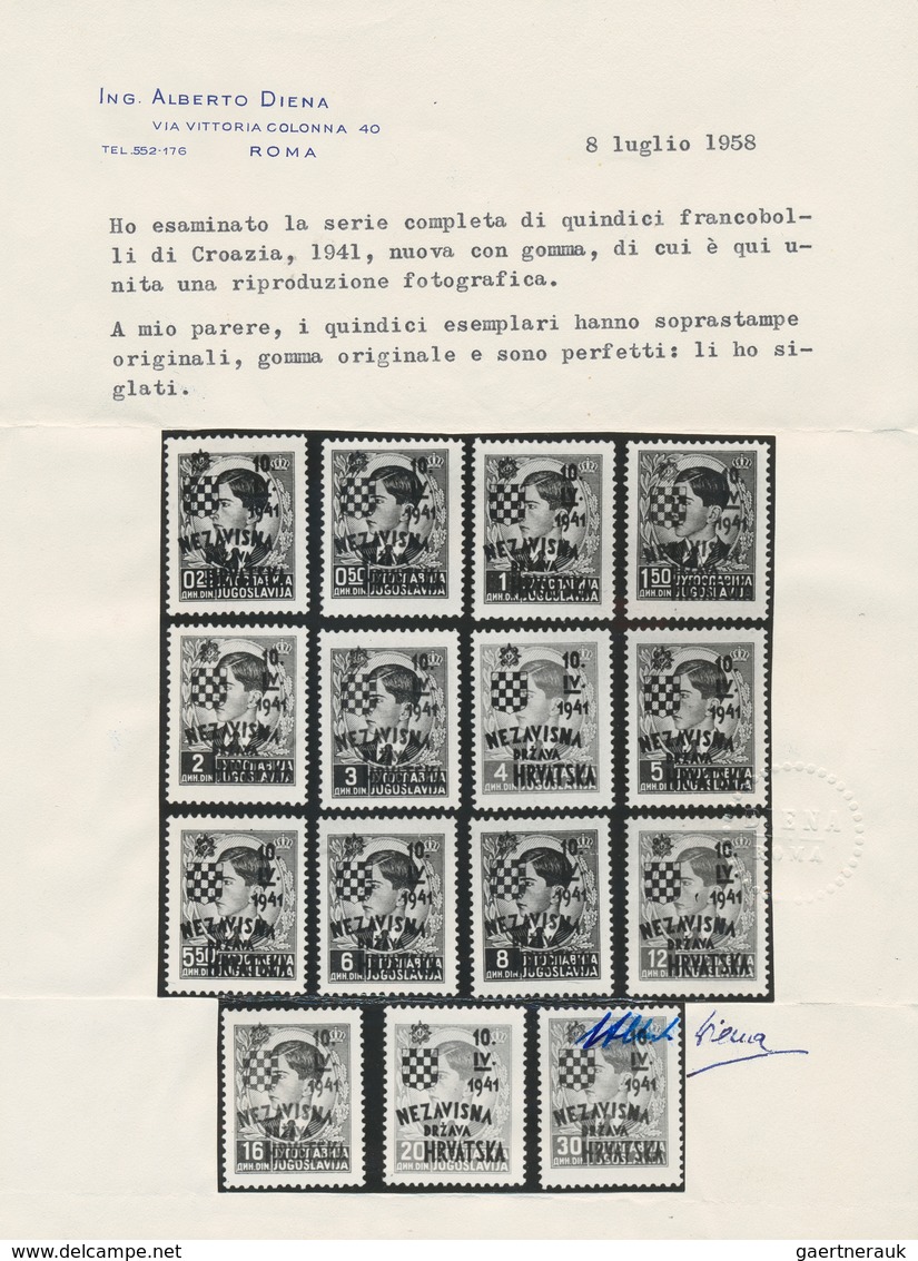 27135 Kroatien: 1941/1945, Complete Mint Collection (main Cat.numbers) In A Stockbook, 3rd Overprint Set C - Croatie
