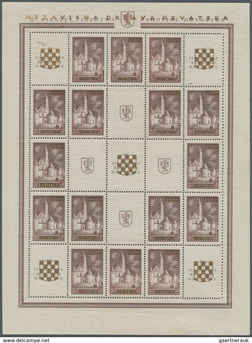 27139 Kroatien: 1941/1945, Mint Collection Of 44 Different Mini Sheets, Slightly Varied Condition, Only Co - Croatie