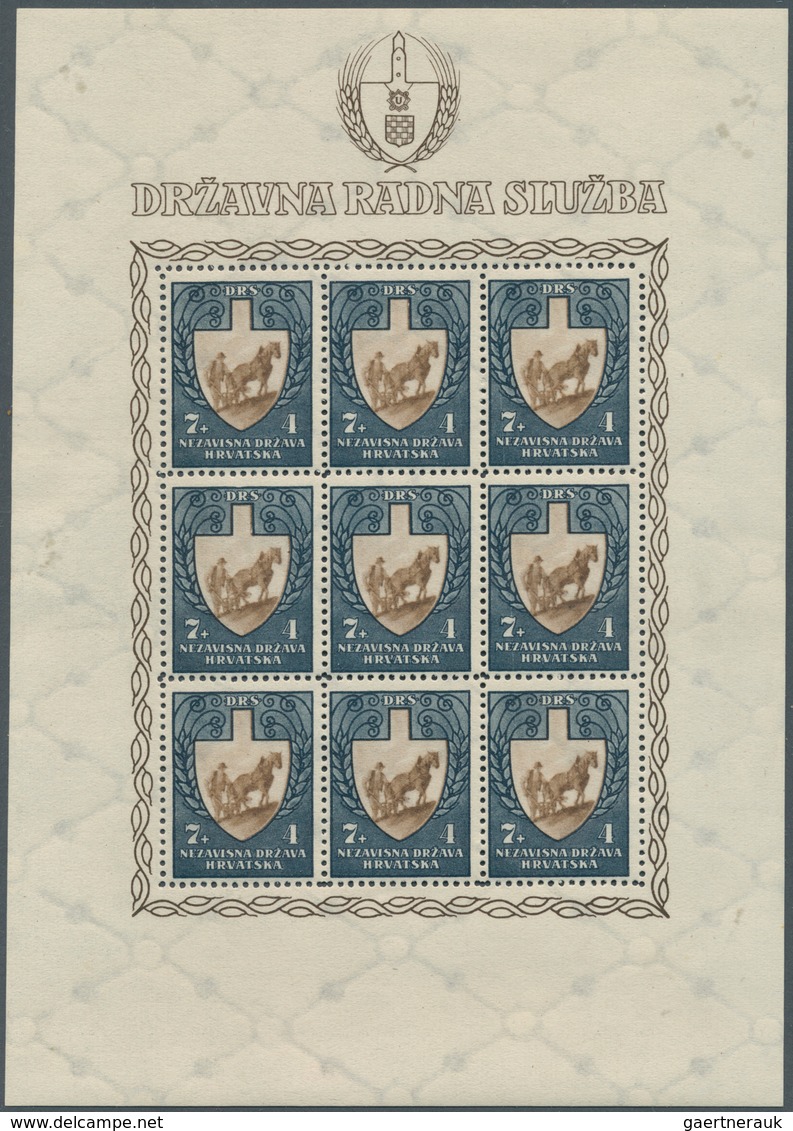 27139 Kroatien: 1941/1945, Mint Collection Of 44 Different Mini Sheets, Slightly Varied Condition, Only Co - Croatie