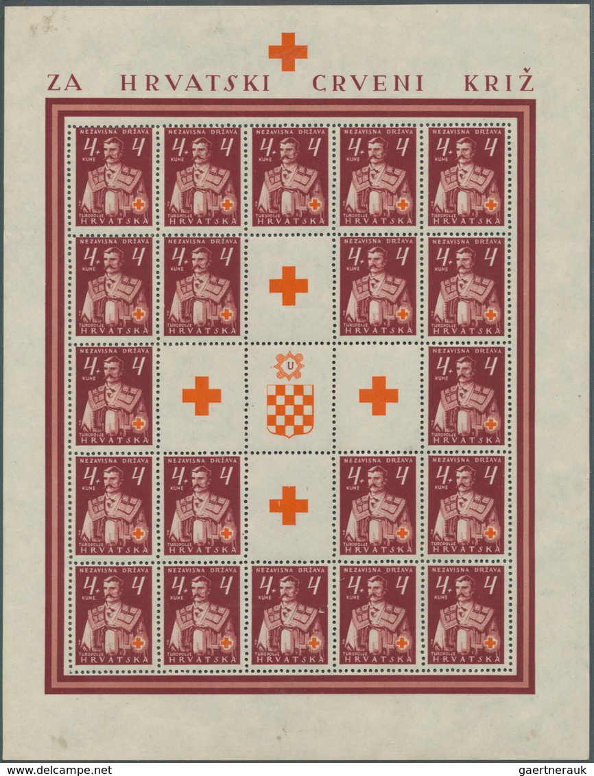 27139 Kroatien: 1941/1945, Mint Collection Of 44 Different Mini Sheets, Slightly Varied Condition, Only Co - Croatie