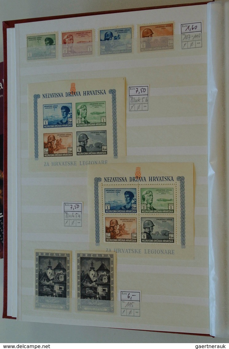 27142 Kroatien: 1941/45: Mainly MNH collection Croatia, a.o. (cat. Michel) no. 1-23, 38 till 1945, in main