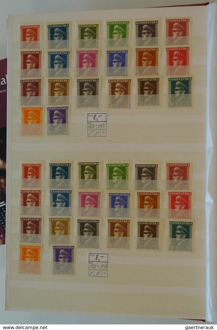 27142 Kroatien: 1941/45: Mainly MNH collection Croatia, a.o. (cat. Michel) no. 1-23, 38 till 1945, in main