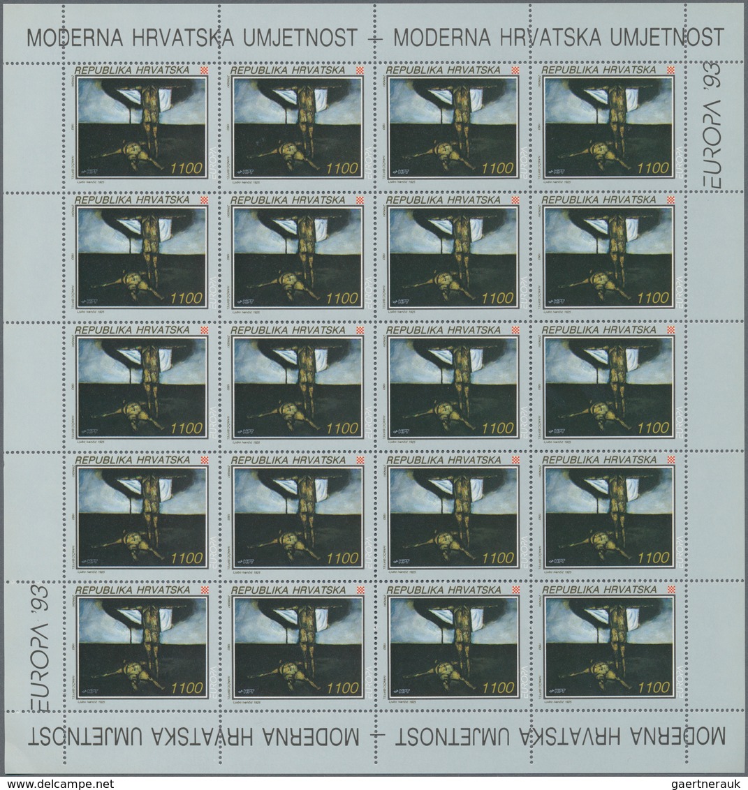 27151 Kroatien: 1993, Europa, 1040 Sets In 65 Sheets Of 16 Stamps Each Issue, Mint Never Hinged. Michel 62 - Croatie