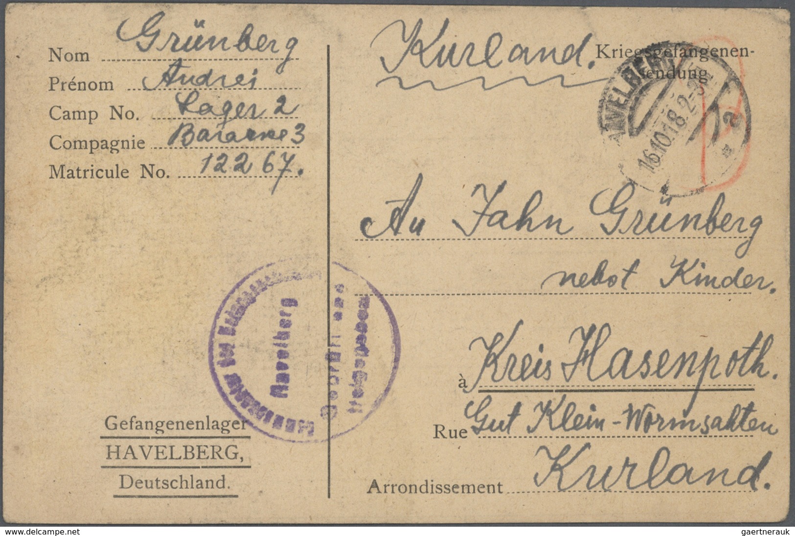 27165 Lettland: 1918/1945, Group Of 28 Covers/cards Incl. POW Mail WWI, Registered Covers, German Occ. WWI - Lettonie